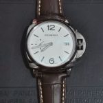 Best Quality Replica Panerai White Dial Brown Leather Strap Watch 42MM 